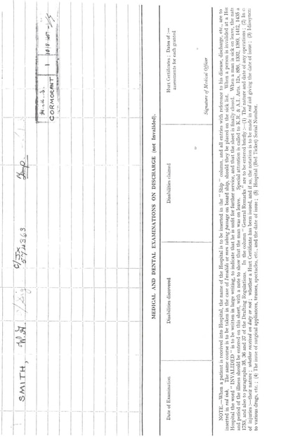 Page 2 - William Alan Smith Royal Navy discharge papers.